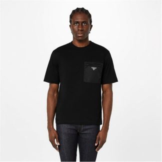 PRADA Badge Pocket T Shirt Men Nero  for sale