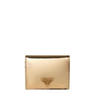 PRADA Brushed Leather Wallet Women Gold F0522  for sale