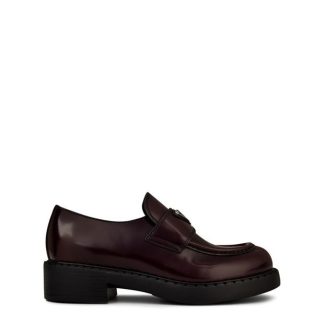 PRADA Chocolate Loafer Women Loafers Cordovan for sale