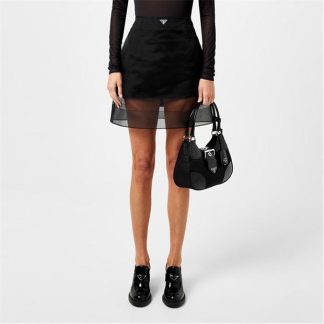 PRADA Corset Mini Skirt With Mesh Insert Women Black  for sale