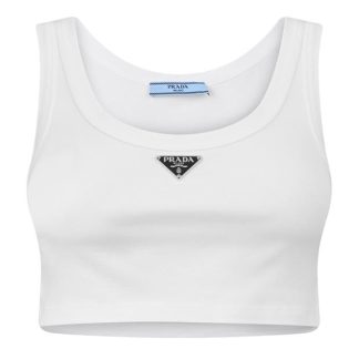 PRADA Cropped T-Shirt Women Bianco  for sale