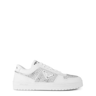 PRADA Crystal Leather Sneakers Women Bianco  for sale