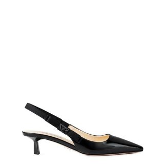 PRADA Deccollete Leather Slingbacks Women Black F0002  for sale