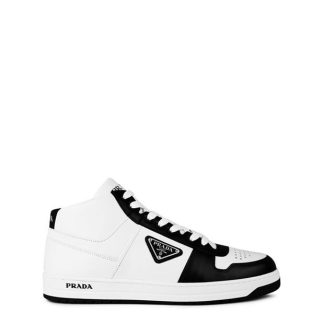 PRADA Downtown High-Top Sneakers Men White/Black  for sale