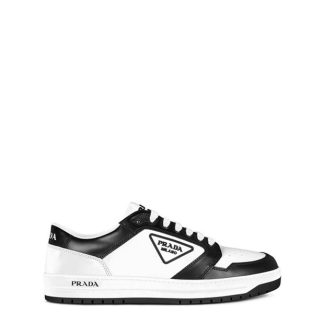 PRADA Downtown Sneaker Women Low Trainers Wht/Black F0964 for sale