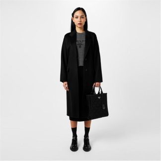 PRADA Embroidered Cocoon Coat Women Nero  for sale