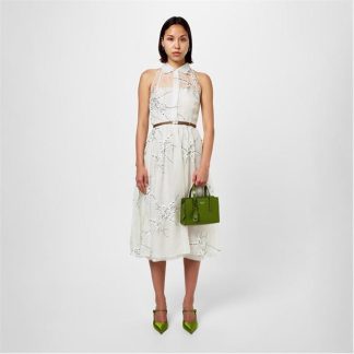 PRADA Embroidered Organza Dress Women Bianco  for sale