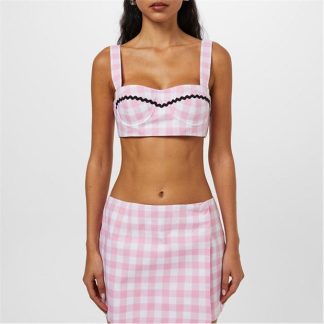 PRADA Gingham Top Women Rosa/Nero  for sale