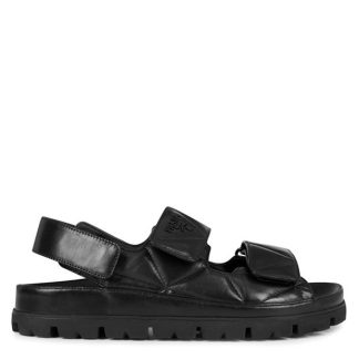 PRADA Grandad Sandals Women Flat Sandals Nero F0002 for sale