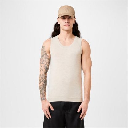 PRADA Knitted Tank Top Men Sand  for sale