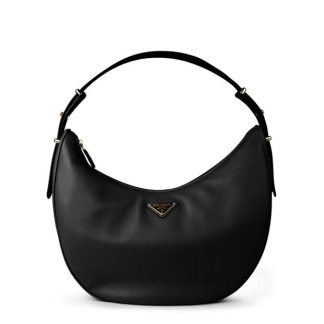 PRADA Large Leather Shoulder Bag Women Hobo Bags Nero for sale