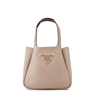 PRADA Leather Mini Bag Women Tote Bags Ninfea (Nude) for sale