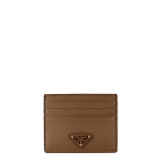 PRADA Logo Card Holder Women Caramel  for sale