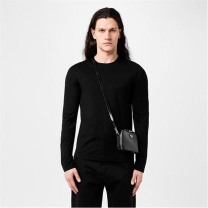 PRADA Logo Long Sleeve T Shirt Men Nero F0002  for sale