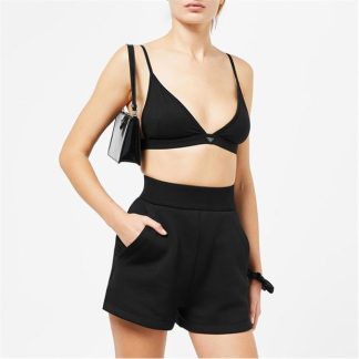 PRADA Logo Plaque Triangle Bralette Women Nero F0002  for sale