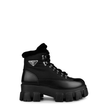 PRADA Monolith Biker Boots Women Nero  for sale