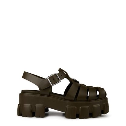 PRADA Monolith Sandals Women Flat Sandals Militare for sale