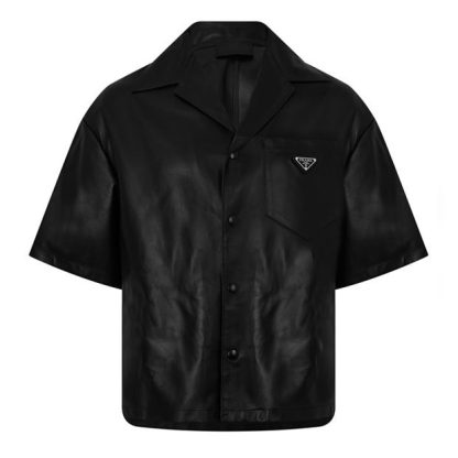 PRADA Nappa Leather Shirt Men Nero F0002  for sale