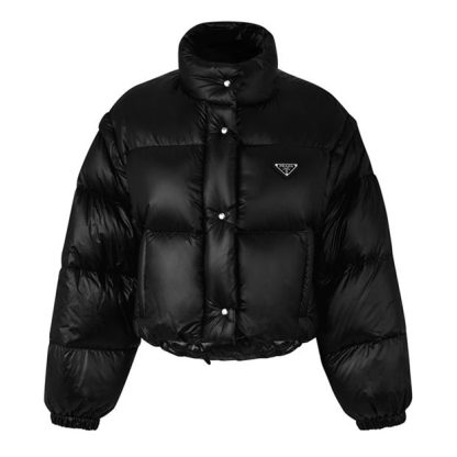 PRADA Nylon Padded Jacket With Removable Sleeves Women Nero  for sale