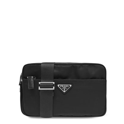 PRADA Nylon Shoulder Bag Women Black F0002  for sale