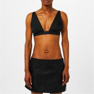 PRADA Nylon Triangle Bra Women Black F0002  for sale