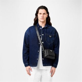 PRADA Padded Denim Shirt Men Blue F0008  for sale