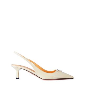 PRADA Patent-Leather Slingback Pumps Women Avorio F0304  for sale