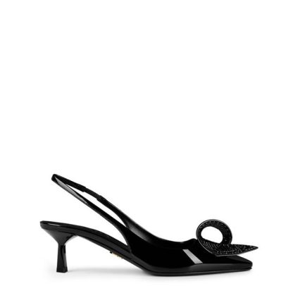 PRADA Patent Leather Slingback Pumps Women Nero  for sale