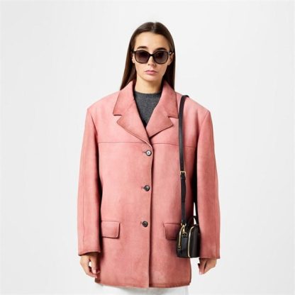 PRADA Pink Suede Boxy Jacket Women Pink  for sale