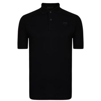 PRADA Pique Polo Shirt Men Short Sleeve Polos Nero for sale