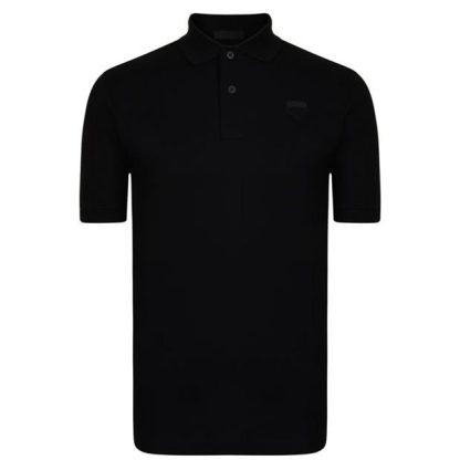 PRADA Pique Polo Shirt Men Short Sleeve Polos Nero for sale