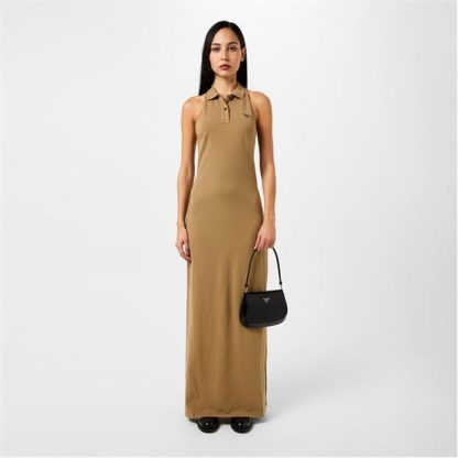 PRADA Polo Maxi Dress Women Kaki  for sale