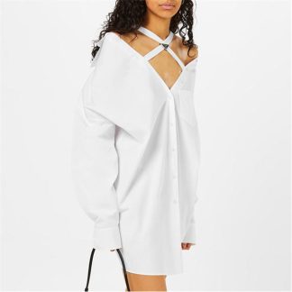 PRADA Poplin Mini Dress Women Bianco F0009  for sale