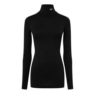 PRADA Prada Jersey Top Ld44 Women Nero  for sale