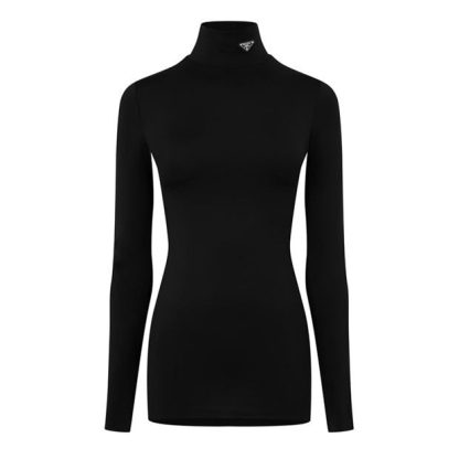 PRADA Prada Jersey Top Ld44 Women Nero  for sale