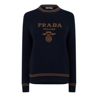 PRADA Prada Jumper Ld44 Women Blu+Tabacco  for sale