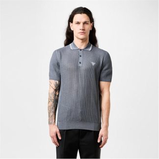 PRADA Prada Knit S/S Polo Sn34 Men Piombo  for sale