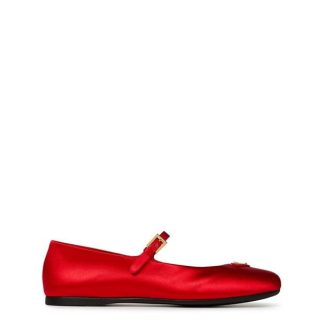 PRADA Prada MJ Ballerina Ld43 Women Ballet Pumps Red Satin for sale