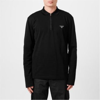 PRADA Prada Nylon LS Polo Sn44 Men Nero  for sale