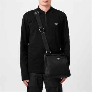 PRADA Prada Nylon Mesngr Sn00 Unisex Black  for sale