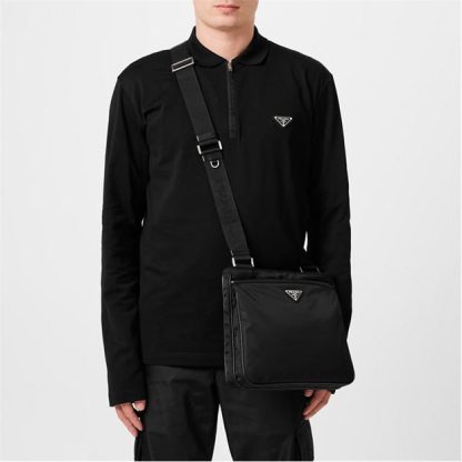 PRADA Prada Nylon Mesngr Sn00 Unisex Black  for sale