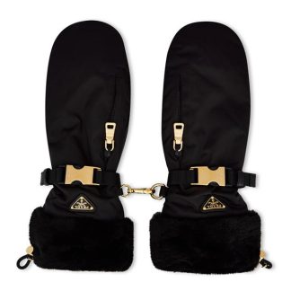 PRADA Prada Nylon Mittens Ld51 Women Nero  for sale