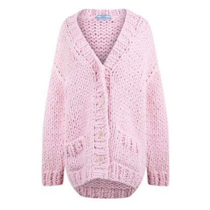 PRADA Prada Ovrszd Knit Ld41 Women Pink  for sale