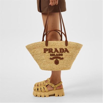 PRADA Prada Rafia Lgo Tote Ld42 Women Naturale  for sale