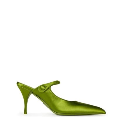 PRADA Prada Show Sabot 85 Ld42 Women Green Satin  for sale