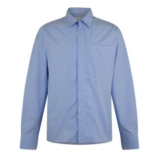 PRADA Prada Stripe Shirt Sn44 Men White/Blue  for sale