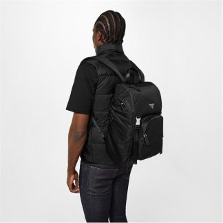 PRADA Re-Nylon And Saffiano Leather Backpack Unisex Nero  for sale