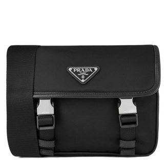 PRADA Re-Nylon Shoulder Bag Unisex Black  for sale