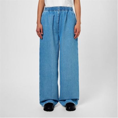 PRADA Relaxed Bleached Denim Trousers Women Sky  for sale