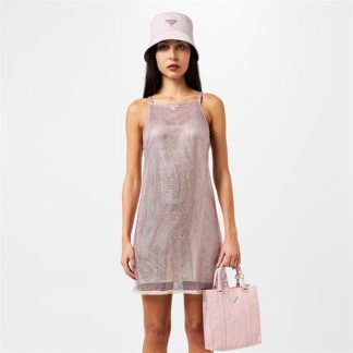 PRADA Rhinestone Embellished Mini Dress Women Rosa F0028  for sale